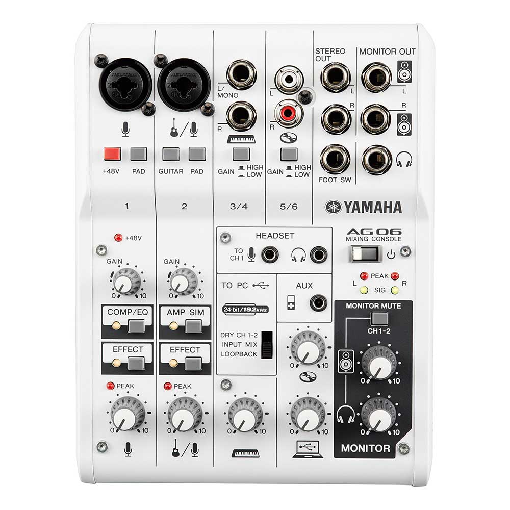 Yamaha AG06 Mezclador de 6 Canales e Interfaz de audio USB - Imagen 2