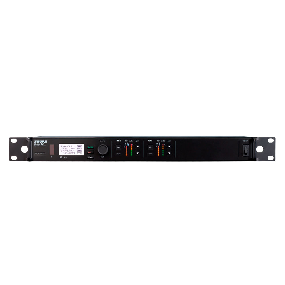Shure ULXD4D Receptor Inalámbrico digital de Doble Canal