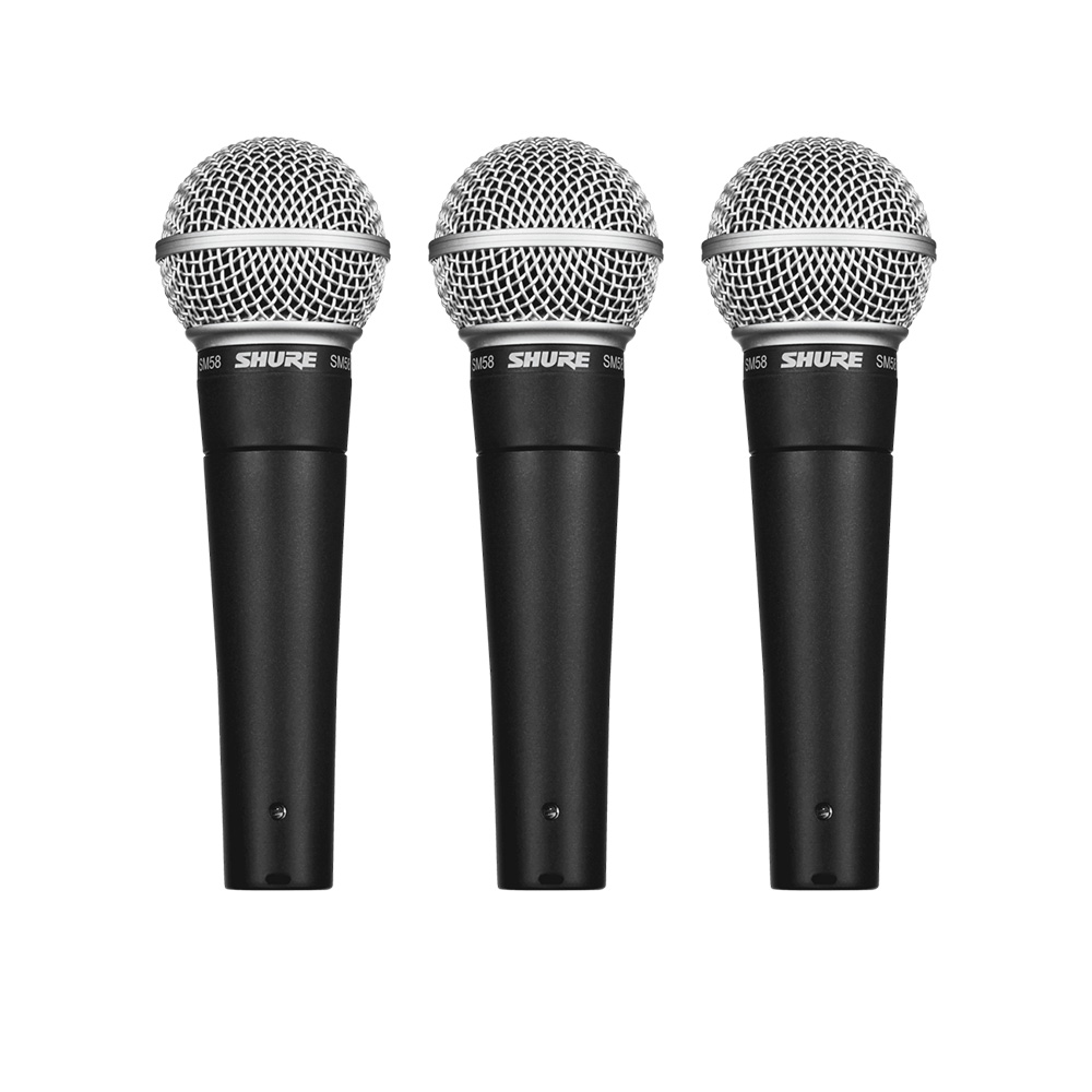 Shure SM58 (Three Pack) Microfono Vocal Dinamico Cardioide