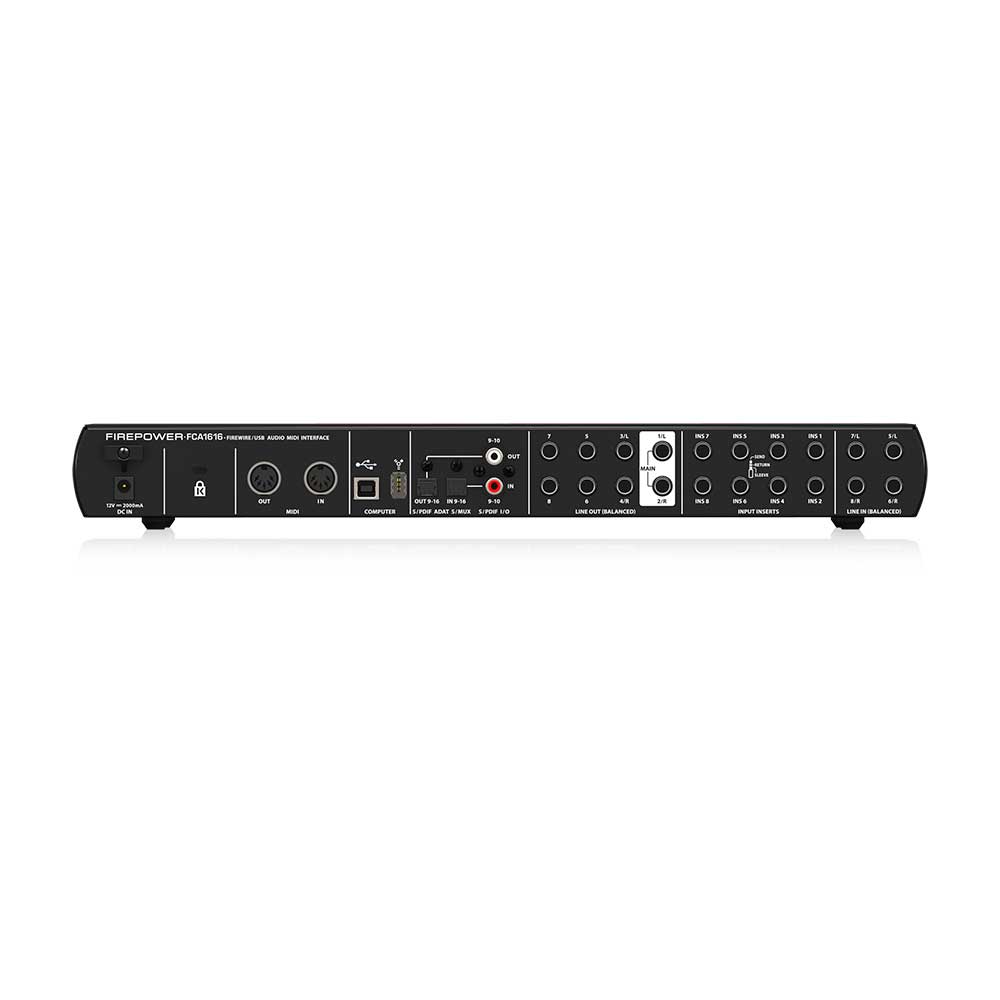 Behringer FCA1616 Interfaz Audiophile de 16 entradas / 16 salidas, 24 bits / 96 kHz FireWire / USB Audio / MIDI con preamplificadores ADAT y Midas - Imagen 2