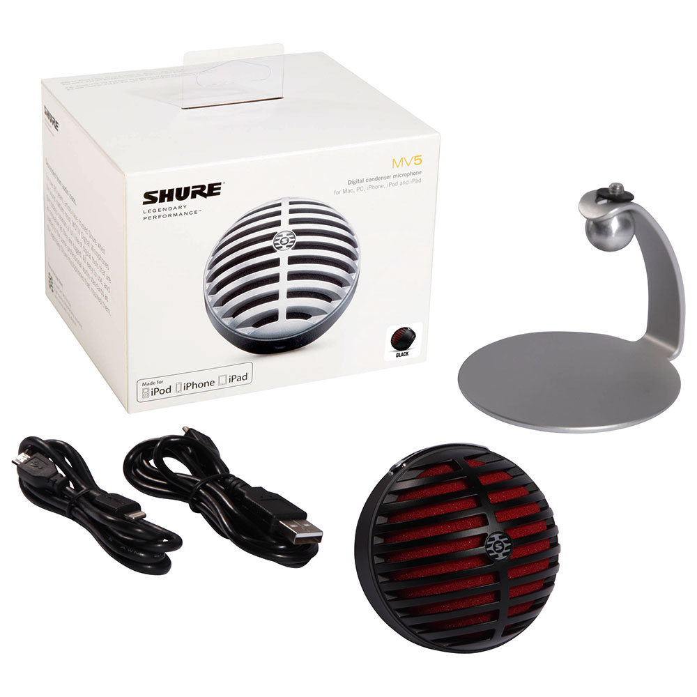 Shure MOTIV MV5 - Micrófono de Condensador Digital (Negro) - Imagen 5