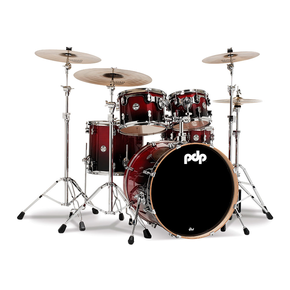 PDP Concept Maple Shell Pack – 5 Piezas – Cherry to Black Fade