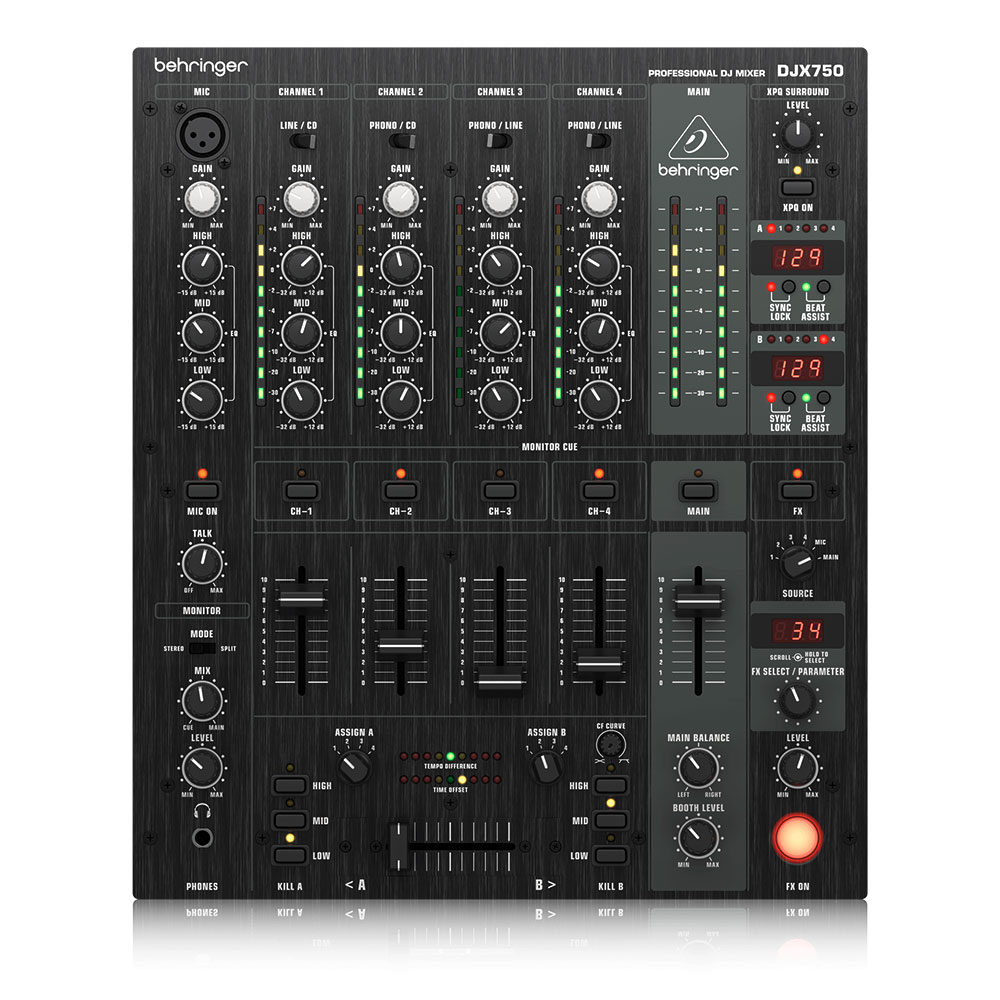 Behringer Pro Mixer DJX750 4-Canales Mezclador de DJ