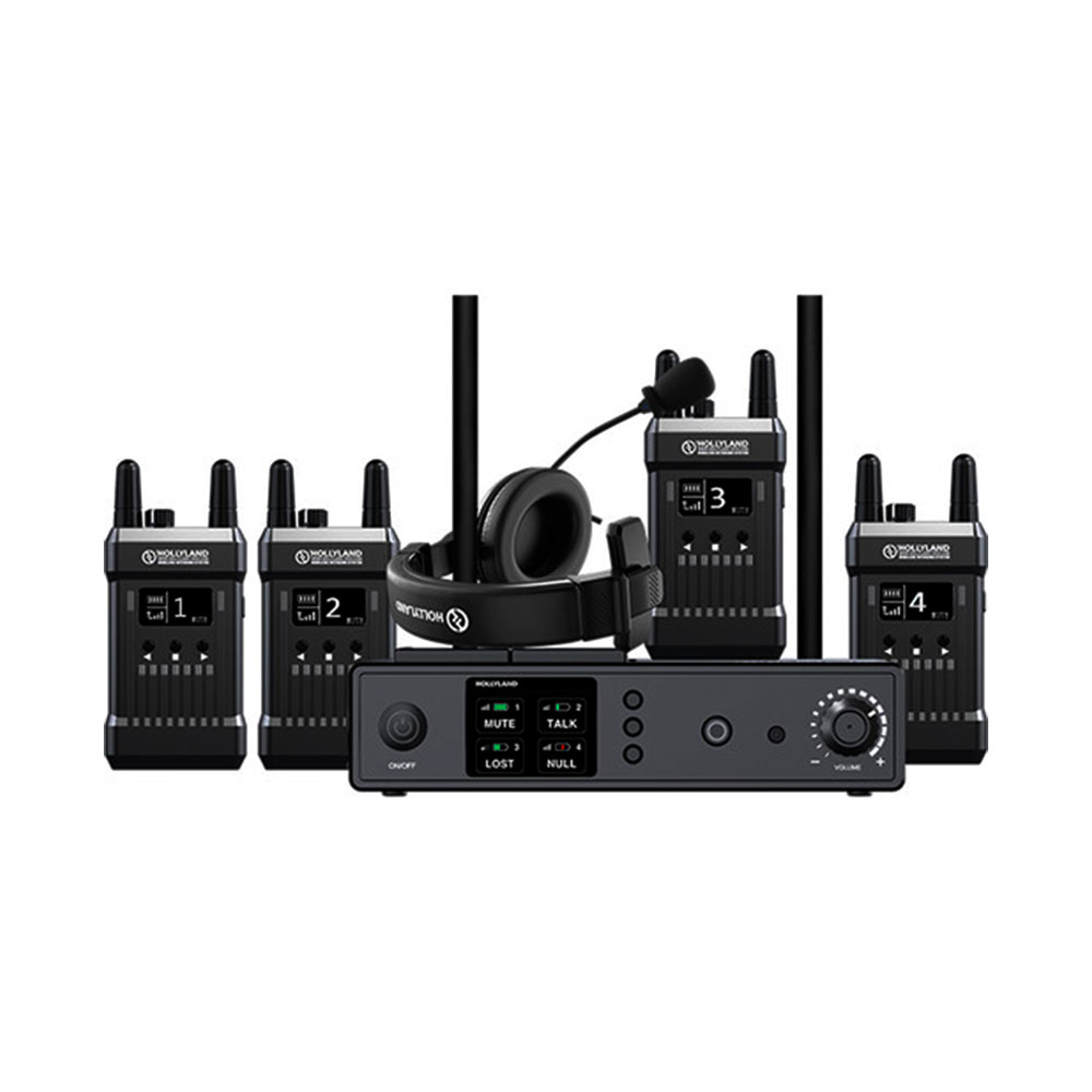 Hollyland Full-Duplex Sistema de Intercomunicación con Cuatro Transceptores de Petaca