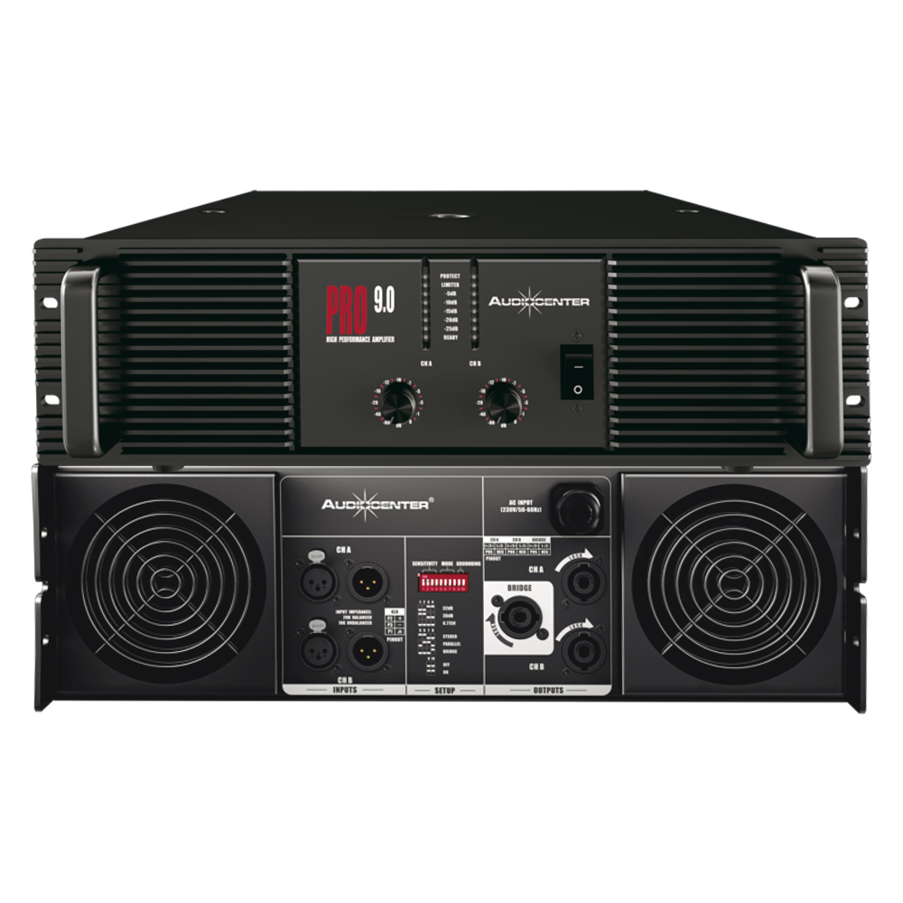 PRO9.0 Amplificador de audio 2x1950W 2 OHM “AUDIOCENTER”