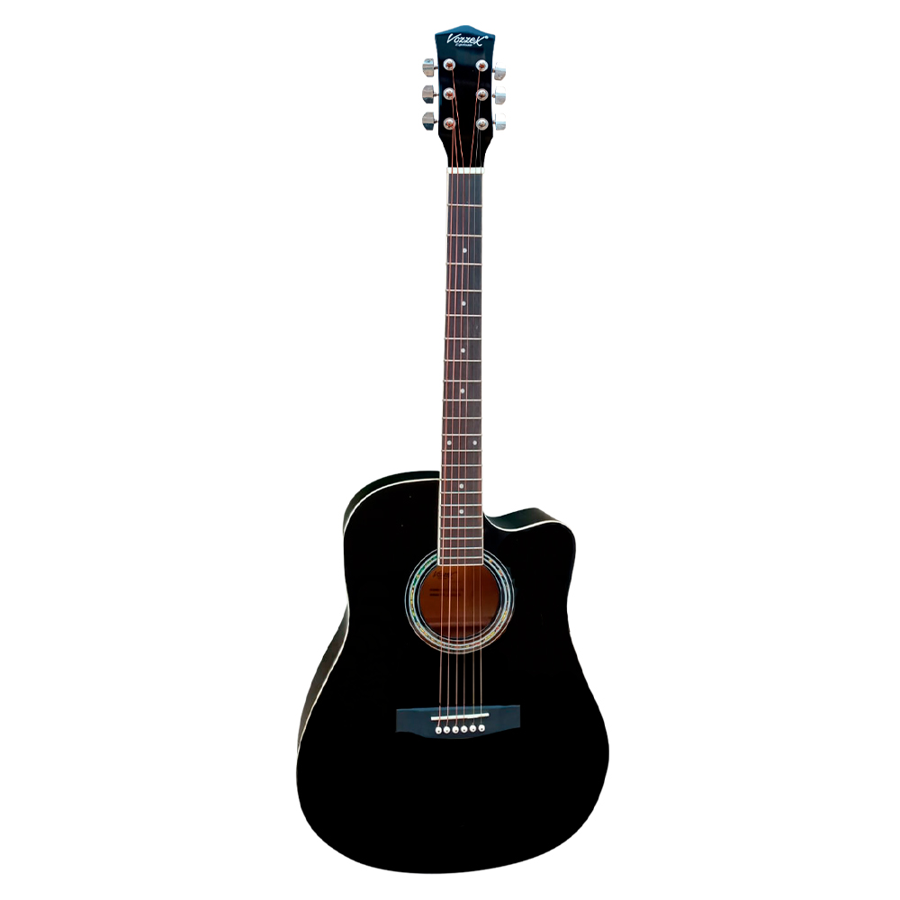 VZ-CHD11/BK Guitarra acústica 41" negro con corte con funda "VOZZEX".................................................................................................................................................